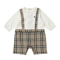 POLO BCS チェックレイヤード風ロンパース ベージュ&times;80cm ベビーザらス限定