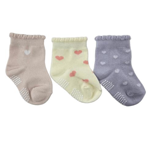 3Pハート柄ロークルーソックス 9-15cm ベビーザらス限定
