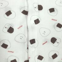 2枚組半袖前開きロンパース肌着 ワッフル おにぎり グレー&times;80cm ベビーザらス限定