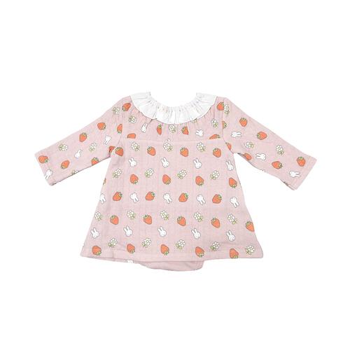 miffy ミッフィー 長袖ロンパース サコッシュ付き ミディアムピンク×80cm ベビーザらス限定