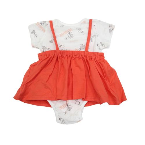 SNOOPY 半袖ロンパース &times;キャミソールチュニック スヌーピー レッド&times;80cm