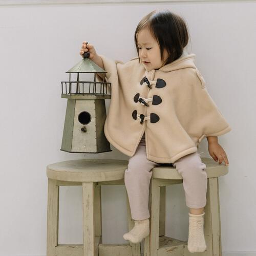 ベビーザらス限定　RAT-A-TATR ラッタッター 裏ボア ポンチョ(ベージュ&times;95cm)