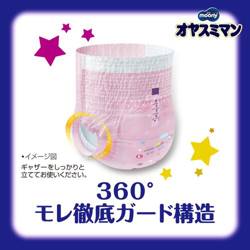 オヤスミマン 女の子 夜用パンツ オムツ Lサイズ （9～14kg）30枚 【ユニ・チャーム パンツタイプ おむつ】
