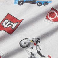 TOMICA トミカ 半袖パジャマ 総柄 腹巻付き グレー&times;110cm