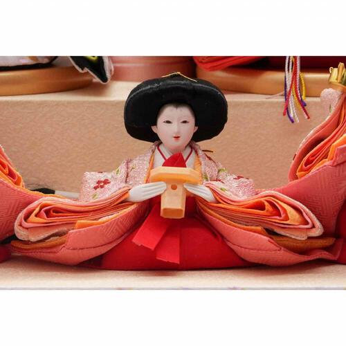 【雛人形】ケース飾り 五人飾り「雪輪桜刺繍 丸形クリームアクリル」 (322549)ひな人形 モダン 丸型 トイザらス・ベビーザらス限定【メーカー直送】