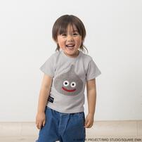 ドラクエベビー＆キッズ 半袖Tシャツ サガラ刺繍 メタルスライム グレー&times;100cm