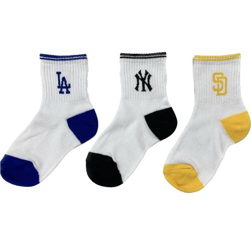 MLB 3足組ソックス ライン(ホワイト×15-20cm)