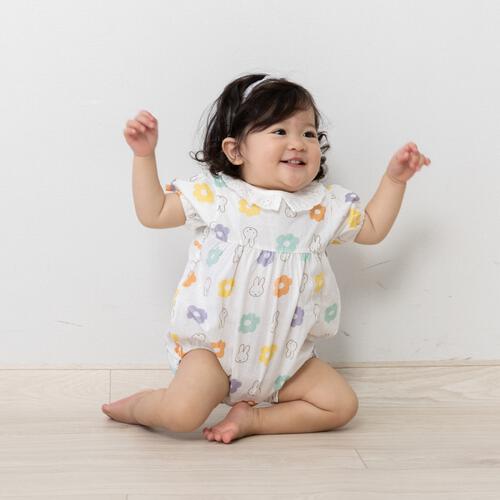 miffy ミッフィー 半袖ボディスーツ 総柄メッシュ ホワイト&times;70cm ベビーザらス限定