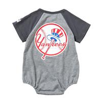 MLB ラグラン半袖ボディスーツ ヤンキース ブラック&times;80cm