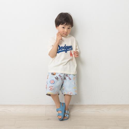 MLB 総柄 デニムハーフパンツ ｻｯｸｽ&times;90cm ベビーザらス限定