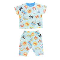 アンパンマン フェイス総柄半袖パジャマ メッシュ サックス&times;90cm