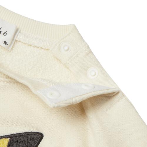 monpoke モンポケ トレーナー 袖配色 サガラ刺繍 ピカチュウ ナチュラル&times;90cm