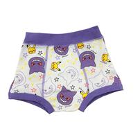 monpoke モンポケ 3枚組ボクサーパンツ 総柄&times;ワンポイント(ダークグレー&times;120cm)