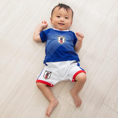 半袖ユニホームロンパース サッカー日本代表ver. メッシュ ブルー&times;80cm