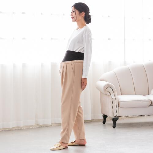 らくちんタックパンツ ベージュ M-L