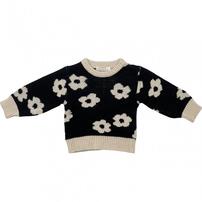 sophitica ニットジャガード デイジー ブラック×90cm