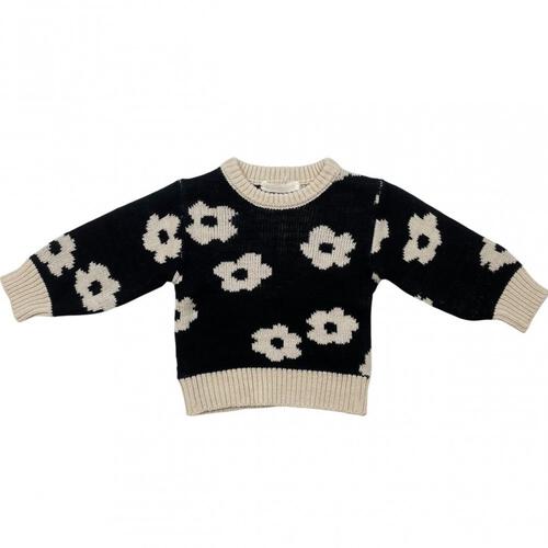 sophitica ニットジャガード デイジー ブラック×90cm