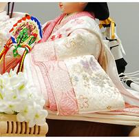 【雛人形】ケース親王飾り「枝桜刺繍御簾付パノラマアクリル」（322722）