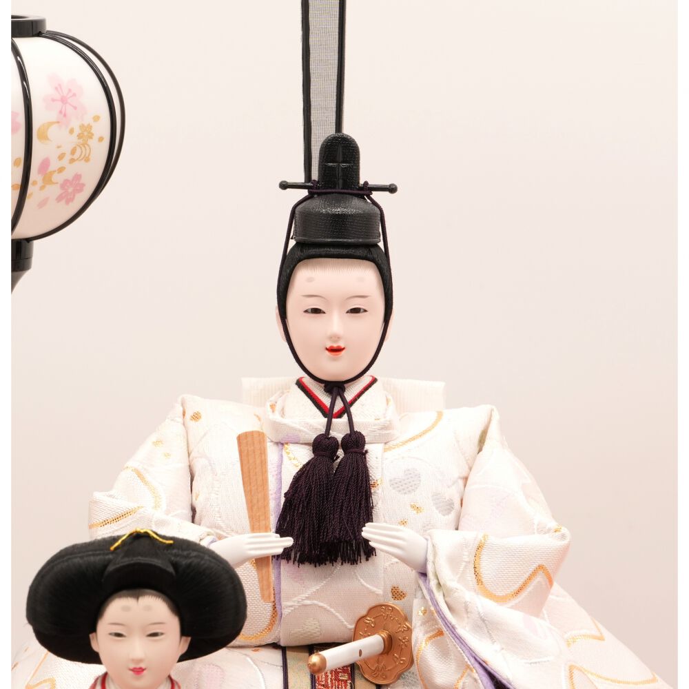 雛人形】ケース飾り 五人飾り「花と蝶サーモンピンク」(322228