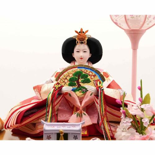 【雛人形】ケース飾り 親王飾り「雪輪桜刺繍木目調」(322353)ひな人形 ひな祭り お雛様 彩シリーズ おしゃれ トイザらス・ベビーザらス限定【メーカー直送】