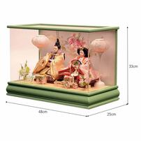 【雛人形】ケース飾り 親王飾り「桜刺繍緑色アクリル」(322591)ひな人形 ひな祭り お雛様 おしゃれ トイザらス・ベビーザらス限定【メーカー直送】