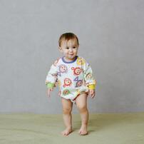 【テレタビーズ】長袖ダルマボディスーツ 総柄 ナチュラル×80cm