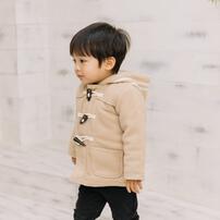 RAT-A-TATR ラッタッター ダッフルコート 中綿 無地 ベージュ×80cm