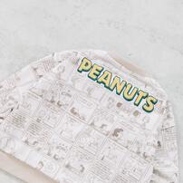 SNOOPY スヌーピー トレーナー 総柄 ワッペン ベージュ×95cm