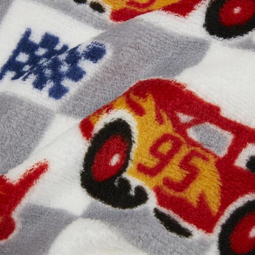 Disney ディズニー 珊瑚フリースベスト カーズ 総柄 レッド×100cm