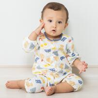 長袖ロンパス スタイツキ ニットキルト おでん ブルー×70-80cmベビーザらス限定