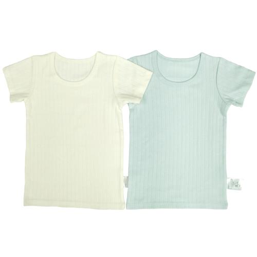 半袖シャツ肌着 2枚組 ふわりタッチ ホワイト×90cm ベビーザらス限定