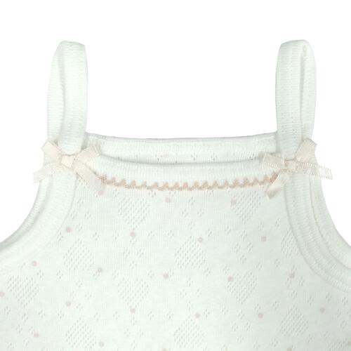 2枚組袖なしロンパース肌着 ドット ホワイト&times;80cm ベビーザらス限定