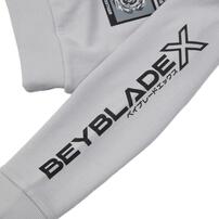 BEYBLADE X 長袖トレーナー 図鑑アート ベイブレード エックス グレー&times;120cm