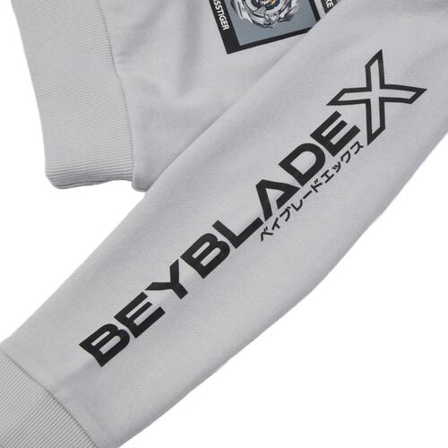 BEYBLADE X 長袖トレーナー 図鑑アート ベイブレード エックス グレー&times;120cm