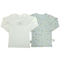 長袖シャツ肌着2枚組 スムス 牛&times;パン パステルブルー&times;90cm ベビーザらス限定