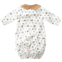 モンポケ イーブイ 新生児2WAYドレス スタイ付き (ベージュ×50-70cm)