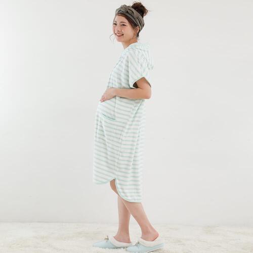 バスローブポンチョ（グリーン）(グリーン×M-L)