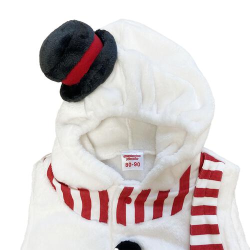 クリスマス スノーマンフード付きスモック  コスチューム キッズ ベビー サンタクロース コスチューム 子供 衣装 ホワイト×70-80cm ベビーザらス限定