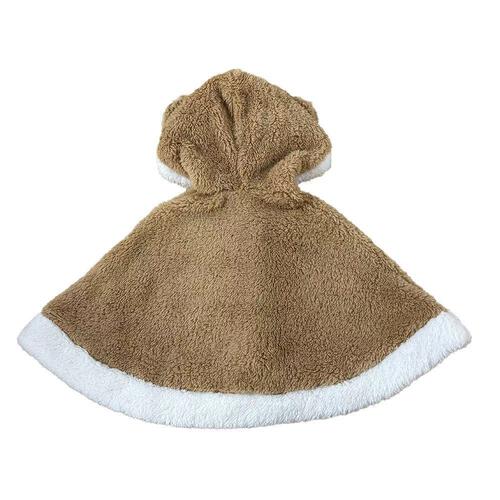 クリスマス トナカイマント コスチューム キッズ ベビー サンタクロース コスチューム 子供 衣装 ベロア ベージュ×70-90cm ベロア ベビーザらス限定