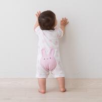 天竺カバーオール ウサギ ピンク×70cm