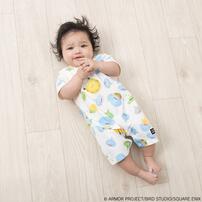 ドラクエベビー＆キッズ サロペット風半袖ロンパース スライムたち ホワイト&times;70cm