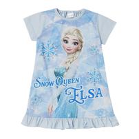 Disney ディズニー アナと雪の女王 ナイトドレス  フリル付き エルサ サックス&times;100cm