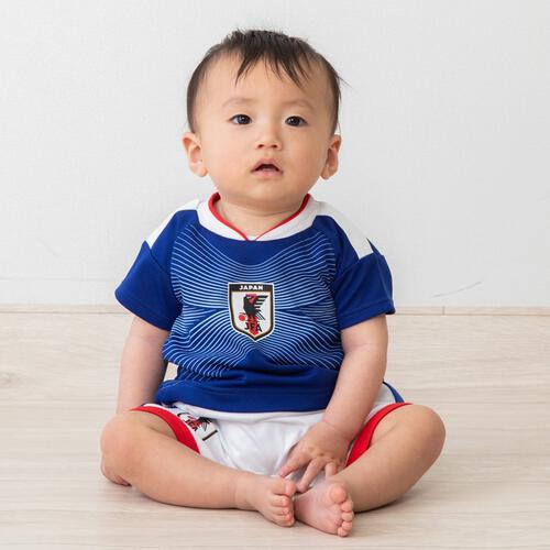 半袖ユニホームロンパース サッカー日本代表ver. メッシュ ブルー&times;80cm