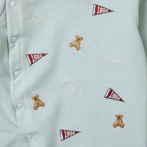POLO BCS フラッグ刺繍ロンパース ターコイズ×60-70cm ベビーザらス限定