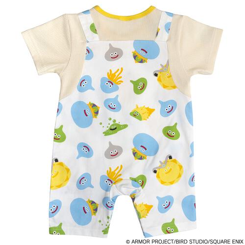 ドラクエベビー＆キッズ サロペット風半袖ロンパース スライムたち ホワイト&times;70cm