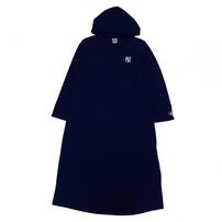 MLB 長袖フード付きワンピース ヤンキース(ネイビー×M-L)