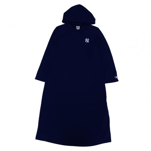 MLB 長袖フード付きワンピース ヤンキース(ネイビー×M-L)