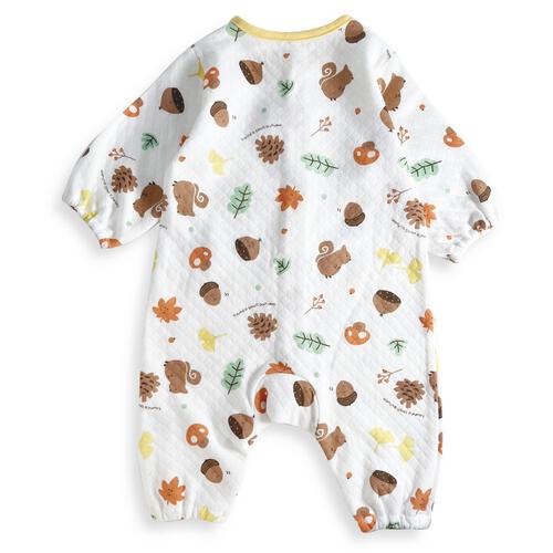 長袖ロンパス スタイツキ ニットキルト どんぐり イエロー×70-80cm ベビーザらス限定