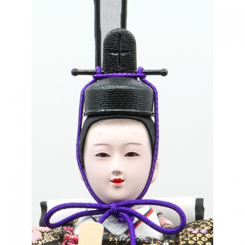 雛人形】ケース親王飾り「桜刺繍茶ぼかしアクリル」（322125