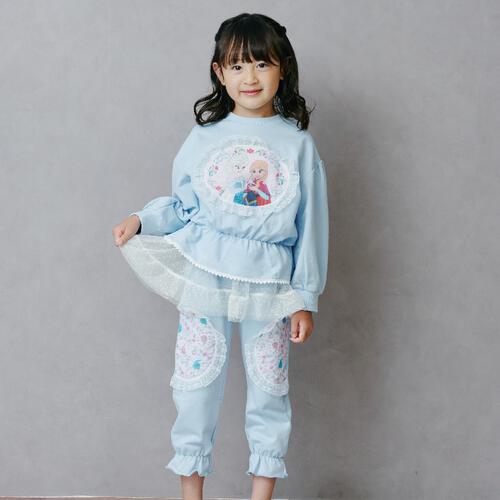 【Sophitica × tsumashi1118さん】Disney アナと雪の女王 裏毛チュールパンツ ブルー×130cm ベビーザらス限定